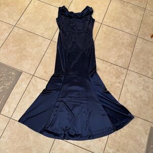 MUXXN Vintage OG Elegant Dark Blue Legendary Fancy Maxi Dress